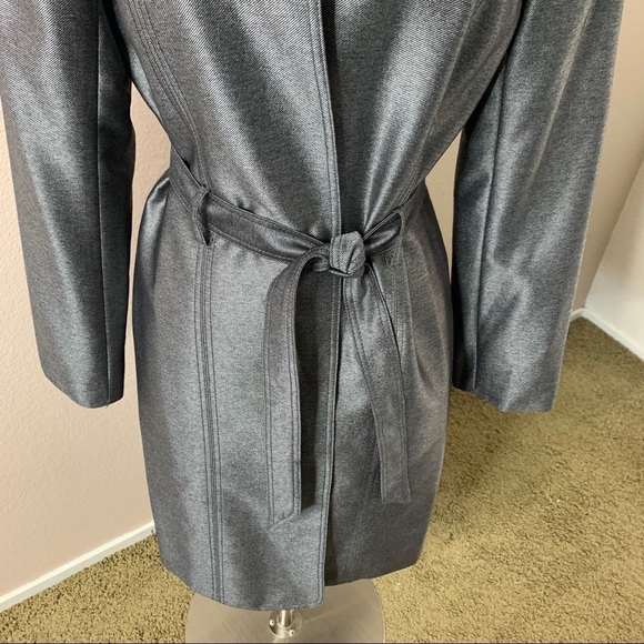 Calvin Klein Belted Coat Duster Medium Gray Color - Picture 13 of 15